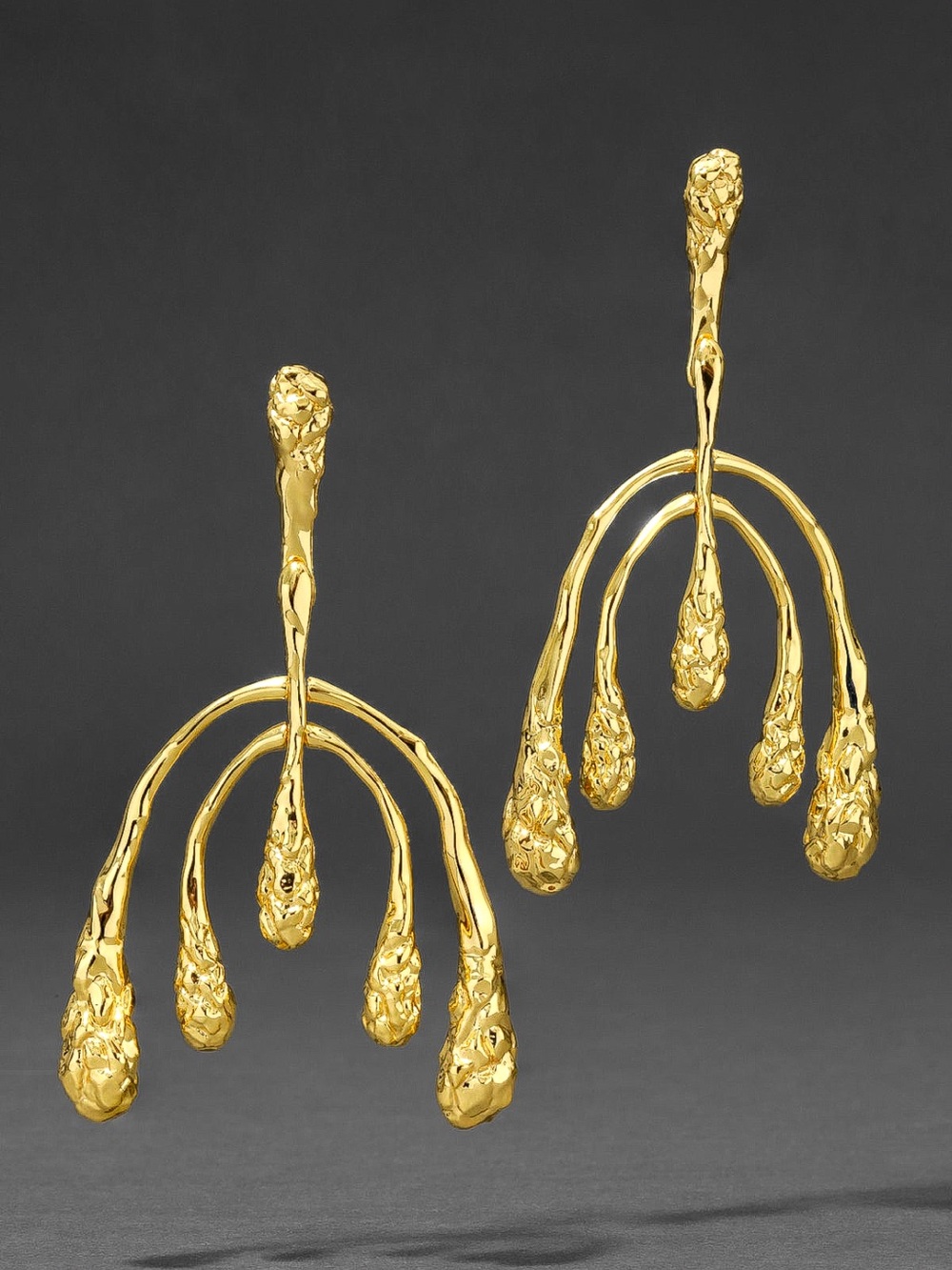 Alexis Bittar Brut Gold Mobile Earrings